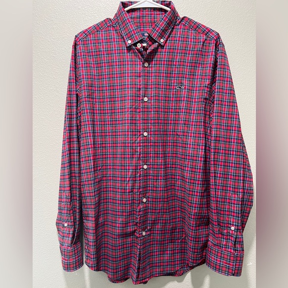 Vineyard Vines Men’s Medium Plaid Print Button Down - Picture 1 of 5